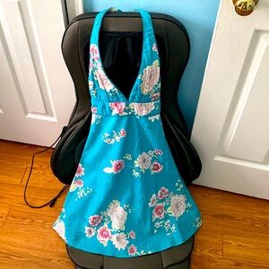 Summer dress. Size small. 100% cotton. Blue with pink flowers.
